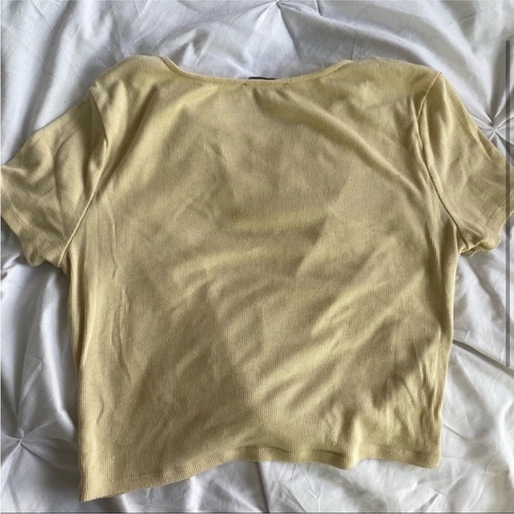 Yellow Ribbed Baby Tee - Picture 3 of 4